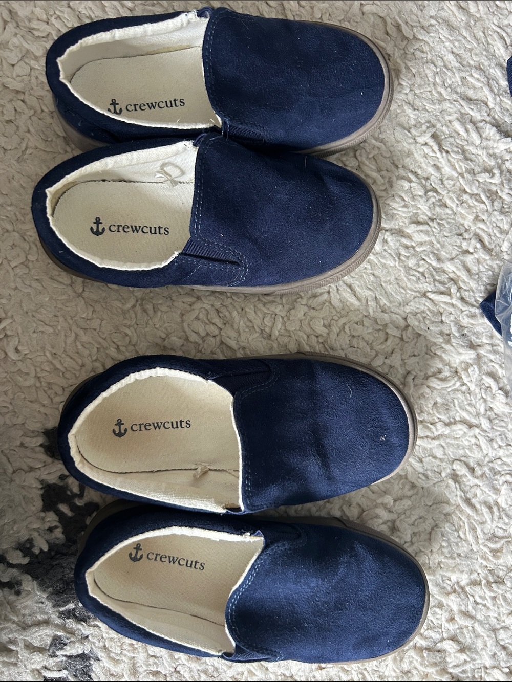 Crewcuts Navy Canvas Slip-On Sneakers for Kids